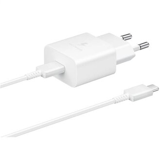 EP-T1510XWE Samsung USB-C 15W Cestovní nabíječka + USB-C Datový Kabel White (Pošk. Balení)
