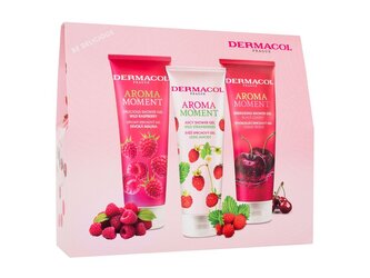 Dermacol Aroma Moment sprchový gel Wild Raspberry 250 ml + sprchový gel Wild Strawberries 250 ml + sprchový gel Black Cherry 250 ml