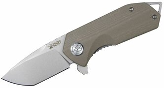 Kubey KU203G Campe Nest vreckový nôž 7 cm, hnedá khaki, G10