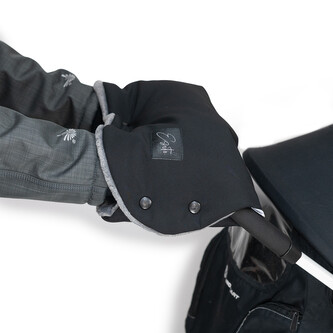 Rukávník na kočárek Mikroplyš softshell Black / Grey; Barva: černá / šedá; Velikost: 45 x 53 cm