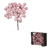 Bobule na drátku, barva růžová, cena za krabičku (24 ks).