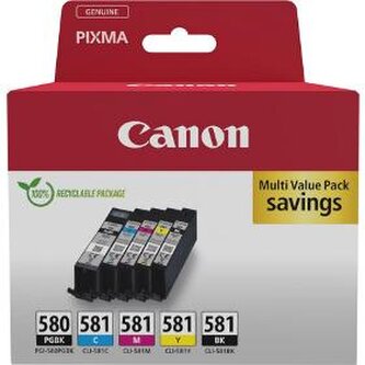 Cartridge originální CANON PGI-580 PGBK/CLI-581 CMYK 5-p.