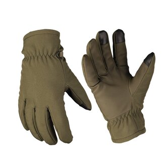 Mil-Tec - Rękawice zimowe Softshell Thinsulate - Zielony OD - 12521301 - XL