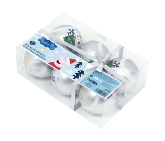 Bombki choinkowe 6 sztuk Świnka Peppa