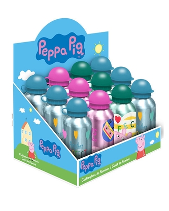 Bidon 500 ml, Materiał: Aluminium, 3 wzory Świnka Peppa