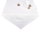 Ubrus Vánoční, Stříbrné vločky a bílé hvězdičky, bílý 85 x 85 cm