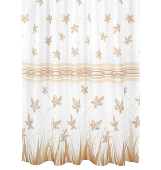 Koupelnové závěsy - List béžová - 180x200 cm