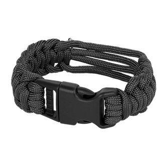Mil-Tec - Bransoletka surwiwalowa / Pasek na zegarek - Czarny - XL