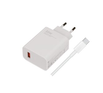 Xiaomi MDY-11-EZ USB-A 33W Cestovní Nabíječka + USB-C kabel White (Bulk) (Poškrábané)