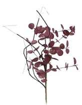 Větev s listy fialová 65 cm