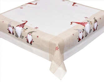 Ubrus Vánoční, Trpaslíci s lucernou, béžovo bílý 40 x 85 cm