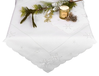 Ubrus Vánoční, Bílo stříbrné Vánoce, bílý 40 x 140 cm