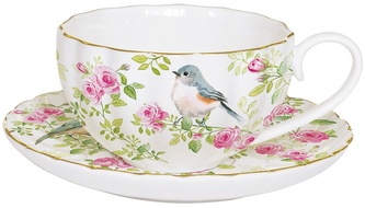 Porcelánový šálek a podšálek Spring Time