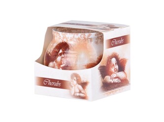 Sklo Dekor 80 x 72 mm Cherubs vonná svíčka