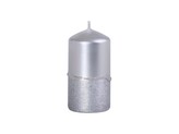 Drápaná s vlnkou Válec 50x100 stříbrná svíčka