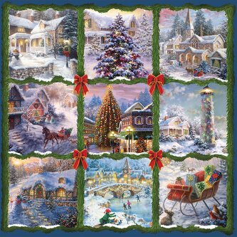 ALIPSON Čtvercové puzzle Vánoční koláž 1000 dílků