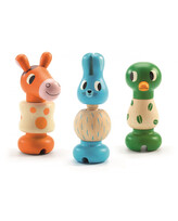 DJECO Dřevěná TRIO šroubovací zvířátka