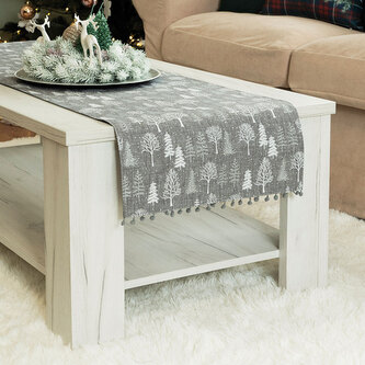 Vánoční ubrus - běhoun na stůl MAGIA II. šedá 40x140 cm Mybesthome