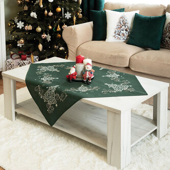 Vánoční ubrus na stůl KLASICKÉ SVÁTKY zelená 85x85 cm Mybesthome