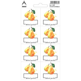 Hrušky "Natural product" - 8 voděodolných etiket