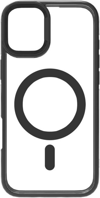 eSTUFF INFINITE Helsinki kryt pro iPhone 16 Pro, MagSafe, stojánek, recyklovaný TPU, čirý/černý