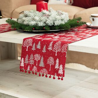 Vánoční ubrus - běhoun na stůl MAGIA III. červená 24x90 cm (cena za 1 kus běhounu) Mybesthome
