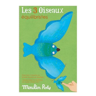 MOULIN ROTY Balanční ptáček 3 ks modrý