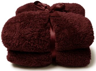 Heboučká deka Teddy červeno hnědá