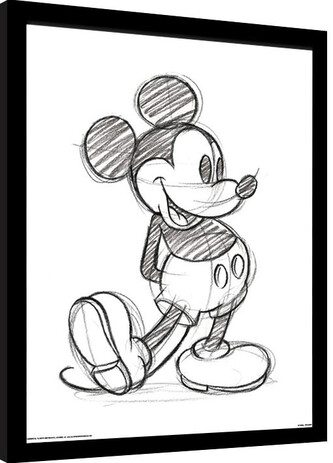 Obraz na zeď - Myšák Mickey (Mickey Mouse) - Sketched Single, 30 × 40 cm