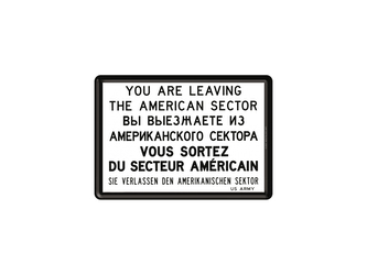 Nekupto Plechová pohlednice You are Leaving the American Sector NA16413