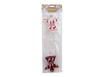 Zápich dřevo 2ks 75x80mm + špejle Anděl, červená, bílá