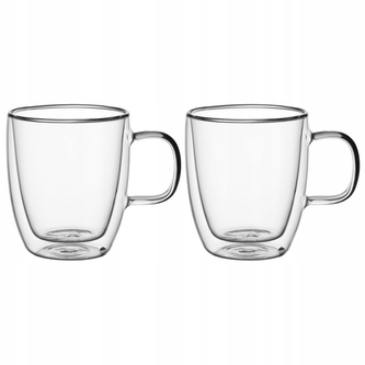 Hrnek sklo 250ml dvoustěnný ucho 2ks  KAMILLE 9000