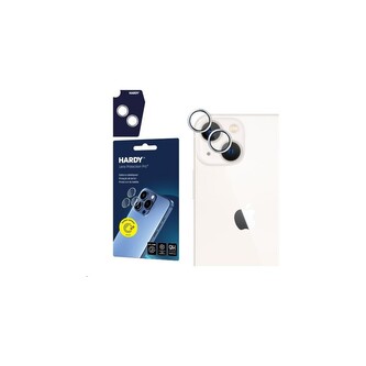 3mk Hardy Lens Protection skla na fotoaparát Pro Apple iPhone 15/15 Plus stříbrná