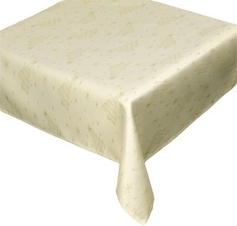 Ubrus žakárový vánoční, Stromeček new, ecru 35 x 155