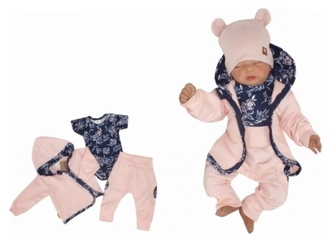 Z&Z 3-dílná tepl. soupravička, mikinka, tepláčky, bodýčko, Květy - růžová, granát, vel.80; 80 (9-12m) Z&Z 3-dílná tepl. soupravička, mikinka, tepláčky, bodýčko, Květy - růžová, granát, vel.80; 80 (9-12m)