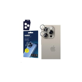 3mk Hardy Lens Protection skla na fotoaparát Pro Apple iPhone 15 Pro přírodní titan
