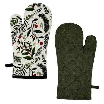 HOME ELEMENTS Kuchyňská chňapka s magnetem 18*32 cm, Červené jmelí