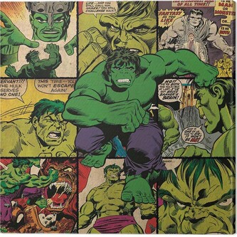 Obraz na plátně Hulk - Squares, 2 cm - 40×40 cm