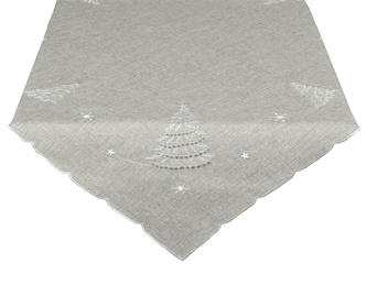 Ubrus Vánoční, Bílo stříbrný stromeček, šedý 120 x 140cm