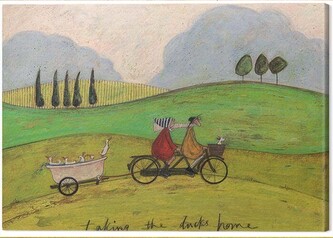 Obraz na plátně Sam Toft - Taking the Ducks Home, 2 cm - 80×60 cm