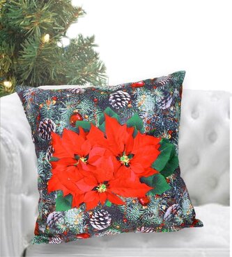 Fotopolštář, Vánoční hvězda, 40 x 40 cm samostatný návlek