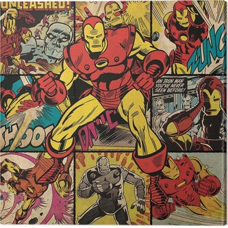 Obraz na plátně Iron Man - Squares, 2 cm - 40×40 cm