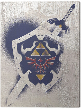 Obraz na plátně The Legend of Zelda - Hylian Shield Stencil, 2 cm - 60×80 cm
