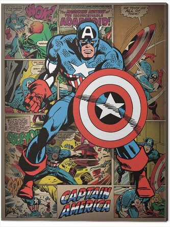 Obraz na plátně Captain America - Retro, 2 cm - 80×60 cm