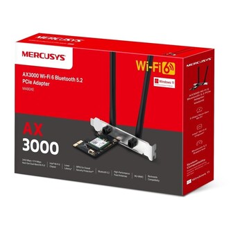 MERCUSYS MA80XE WiFi6E PCIe adapter (AX3000,2,4GHz/5GHz,Bluetooth5.2)