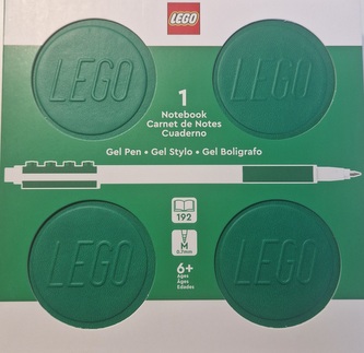 Lego čtvercový blok zelený s perem