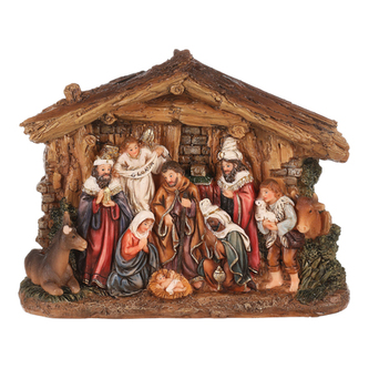 Betlém se třemi králi - polyresin, barva hnědá.