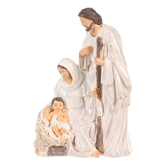 Svatá rodina - dekorace na postavení, polyresin, barva béžová.