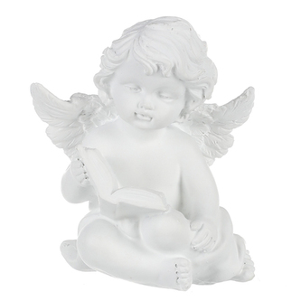 Andílek s knížkou - figurka z polyresinu, barva bílá.