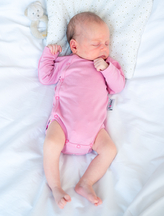 Bobánek Zavinovací body na látkové pleny dlouhý rukáv - Růžová - 56